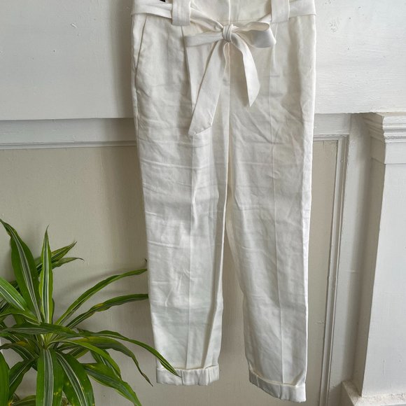 Express High Waist Paper Bag Ankle Trousers - Picture 1 of 3